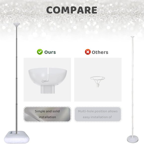 Durable Metal Balloon Column Stand Set - 7 Feet Height for Weddings & Birthdays - Picture 6 of 7